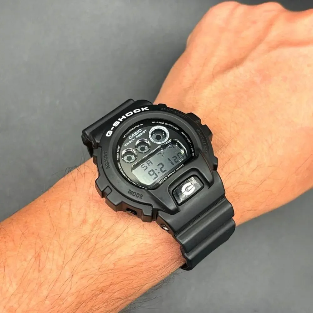 Casio G-Shock DW6900BW-1 Garish Black 200M Mens Watch Discontinued